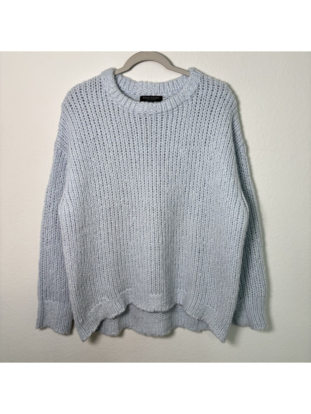 Banana Republic 100% Cashmere Chunky Knit Sweater Baby Blue Women’s Size Small